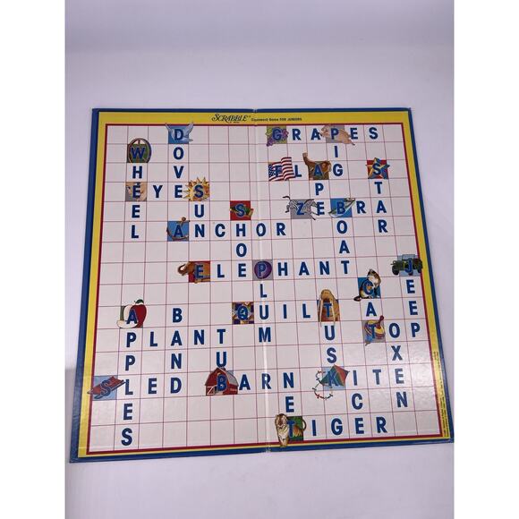 Scrabble for Juniors Crossword Game 1987 Selchow and Righter Kids Family Night - Picture 2 of 10